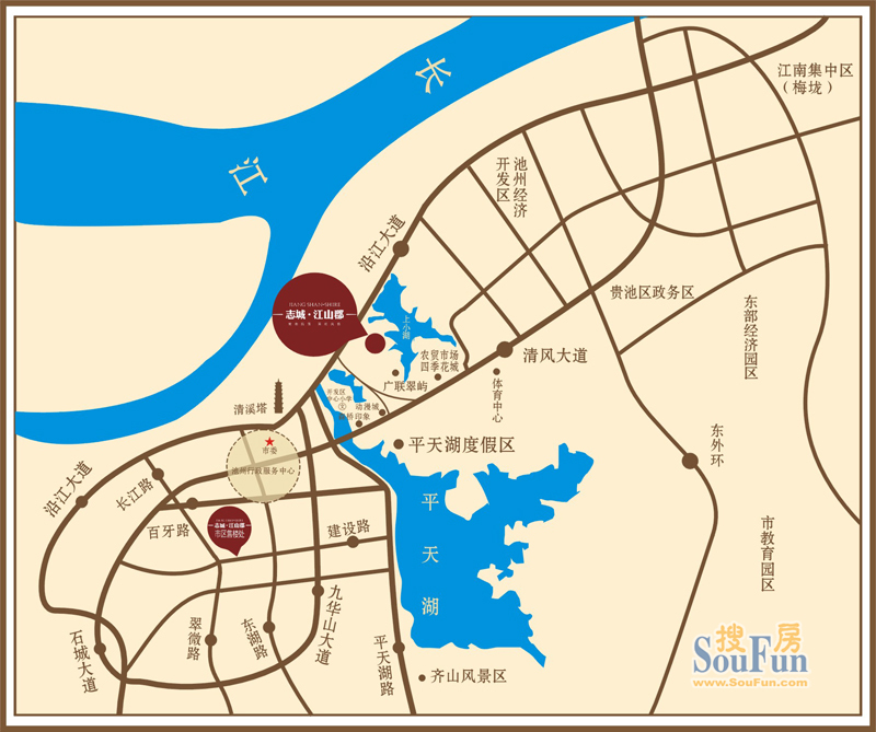志城江山郡交通图